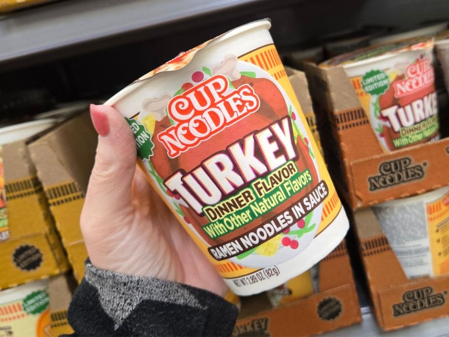 cup noodles turkey cup in hand in store
