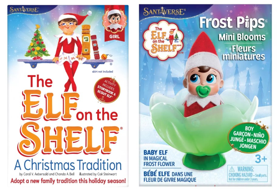 Two Elf on the Shelf toys.