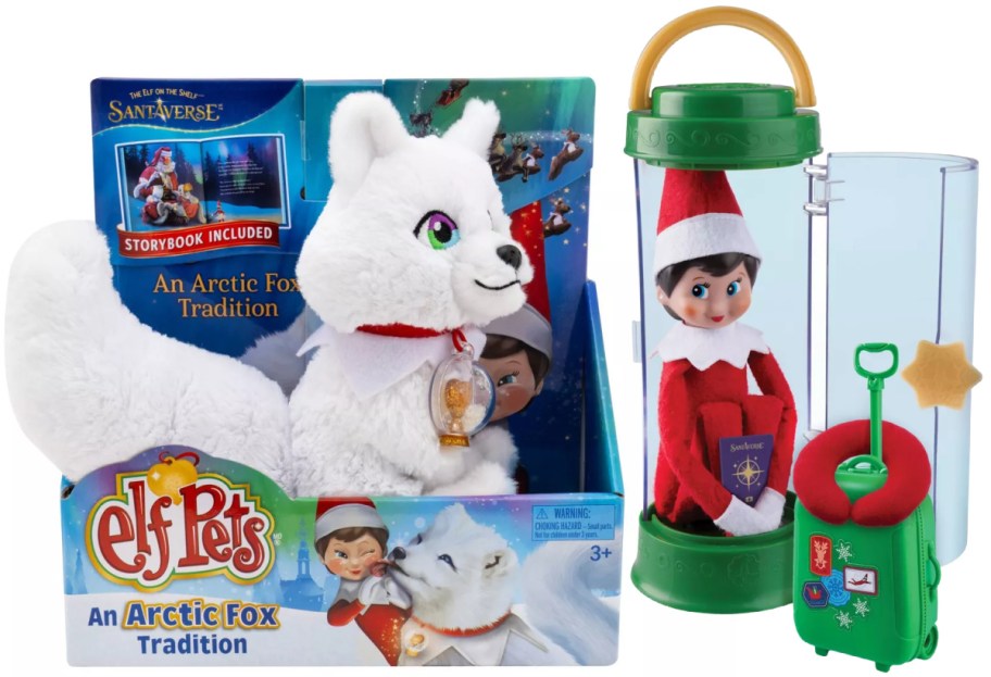 Two Elf on the Shelf toys.