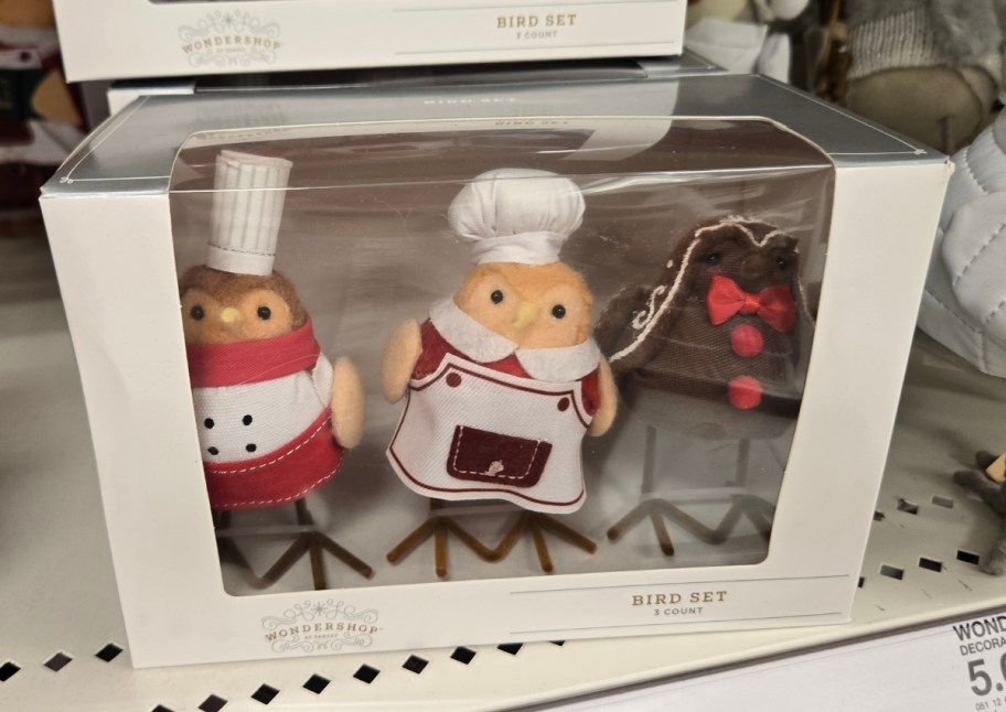 a 3-pack of featherly friends holiday birds