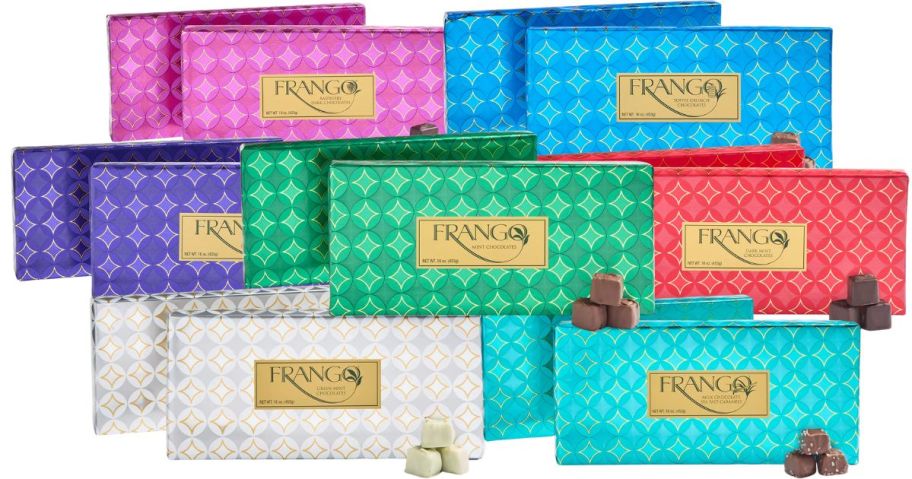 seven Frango Chocolates Holiday 1lb Wrapped Box 2-Packs