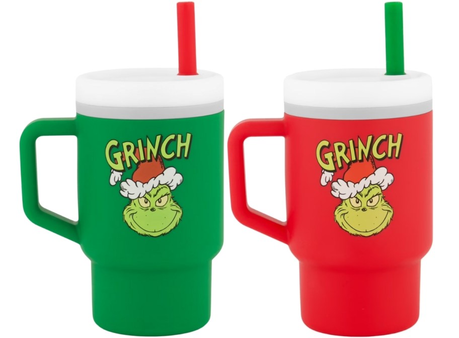 green and red grinch tumblers