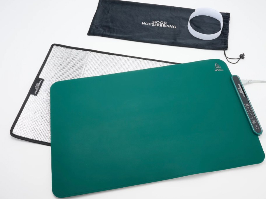 green food warming tray with storage bag