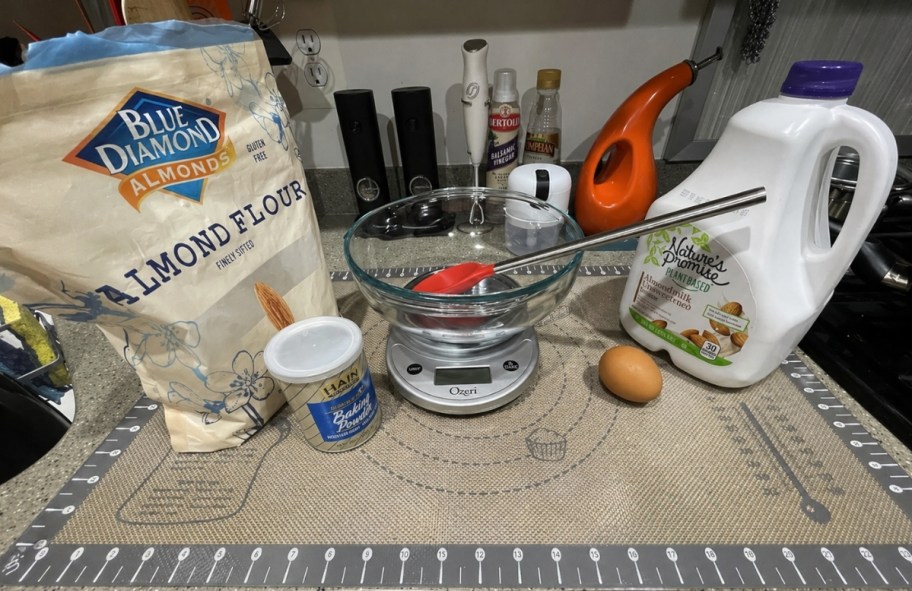 baking mat with baking items on a counter top