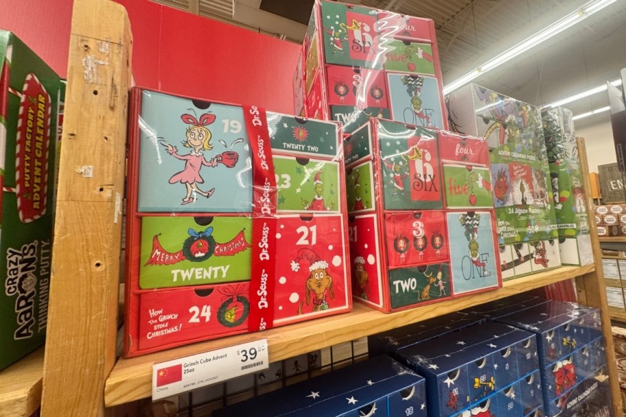 grinch cube advent calendar