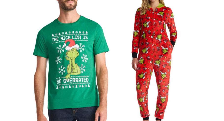 Two different grinch attire items