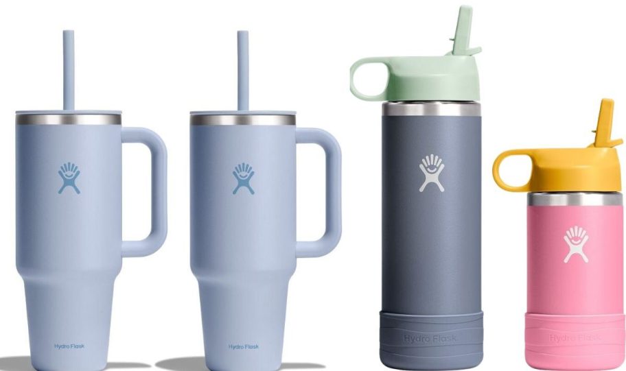four different hydro flask