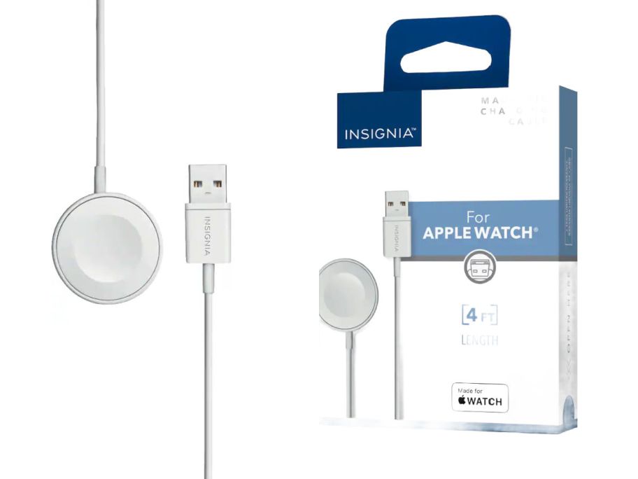 magnetic Apple Watch charger next to packaging