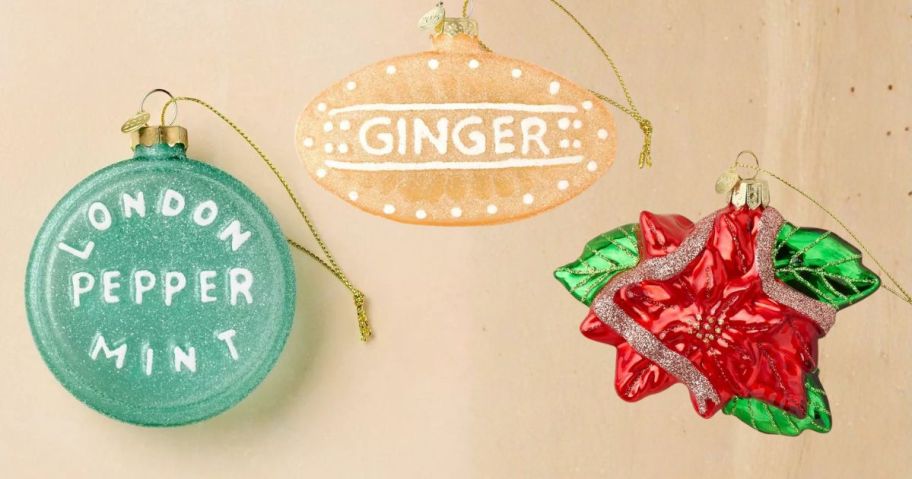 three john derian ornaments