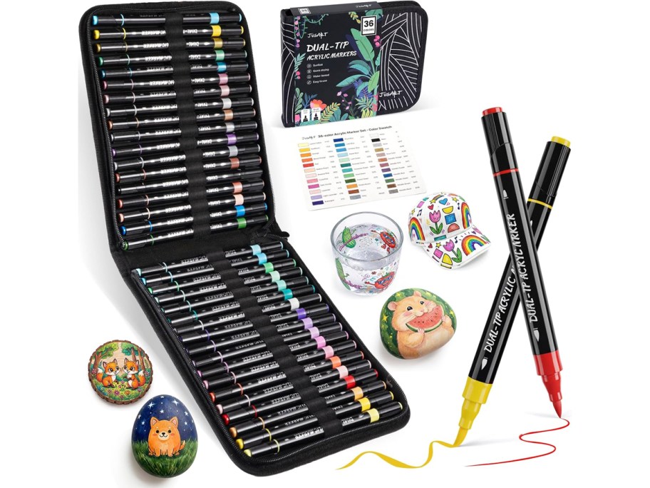 canvas markers set with rocks and accessories 