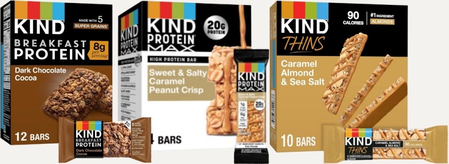 kind bars in 3 varieties