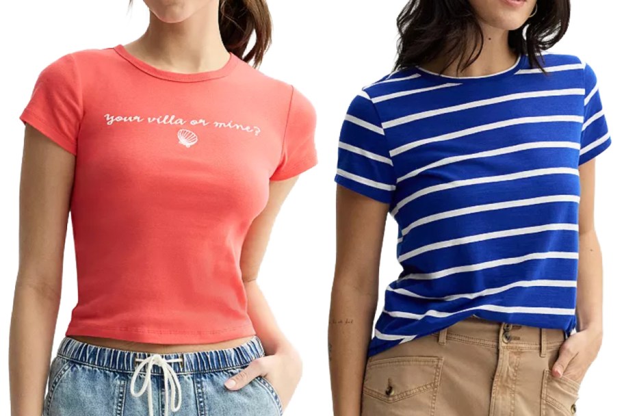 women in orange and blue stripe shirt