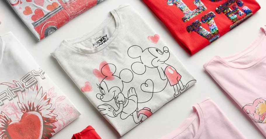 Cute Women’s Valentine’s Day Graphic Tees from $9 on Kohls.com