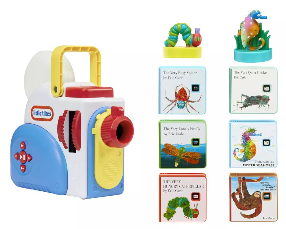 mini projector with caterpillar figures and stories