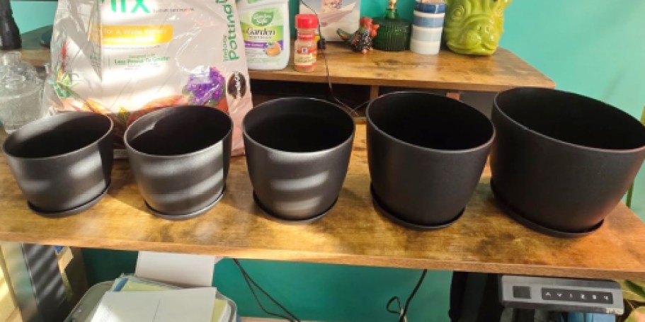 Planter Pots 5-Pack Just $7 on Amazon ($1.49 Each)
