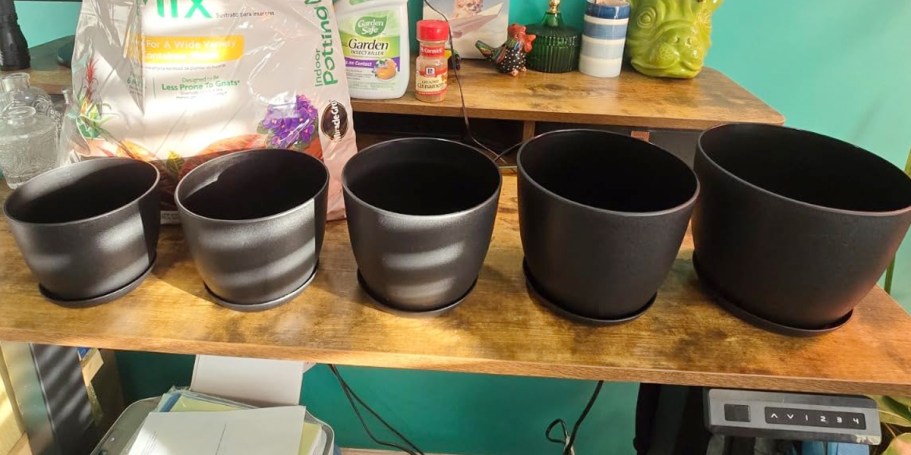 Planter Pots 5-Pack Just $7 on Amazon ($1.49 Each)