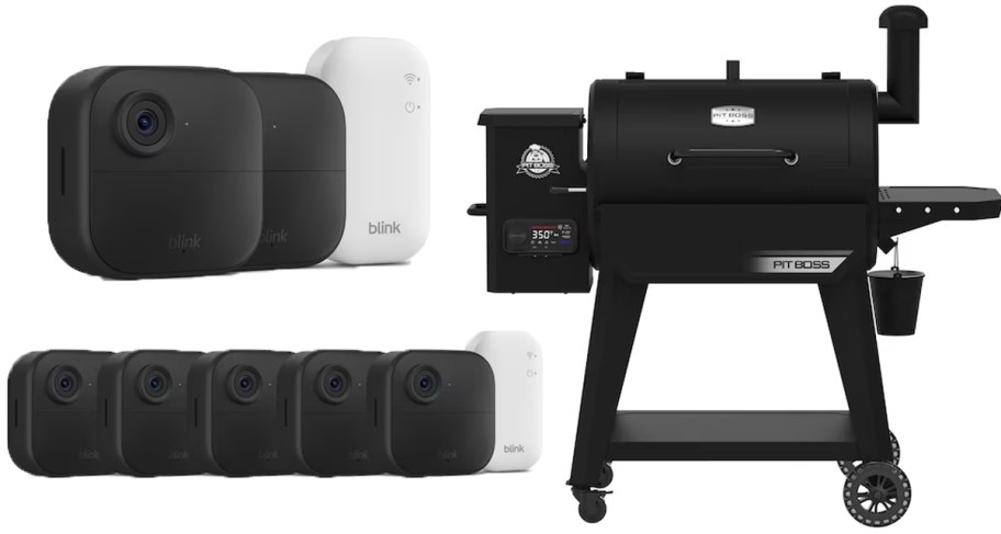 black blink cameras and pitboss grill 