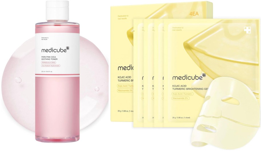 medicube toner and face masks