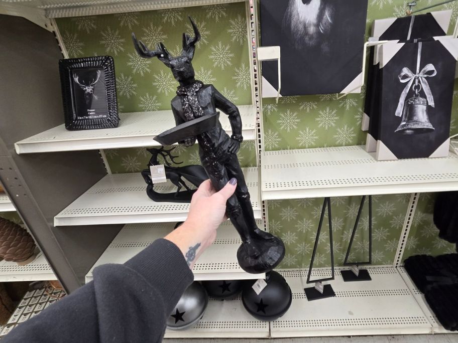 Fox Butler Statue Tabletop Décor in hand in store