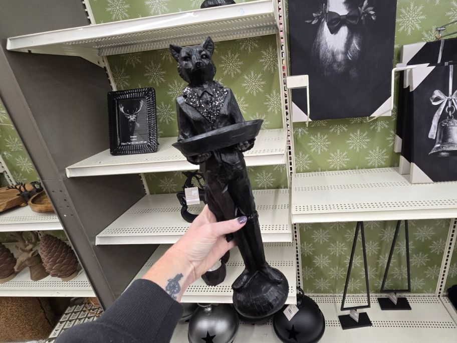 Black Deer Butler Tabletop Décor in hand in store