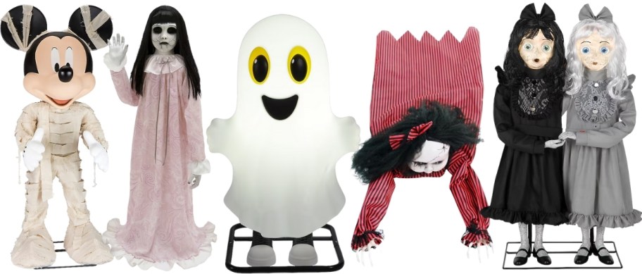 6 various animatronic halloween decor