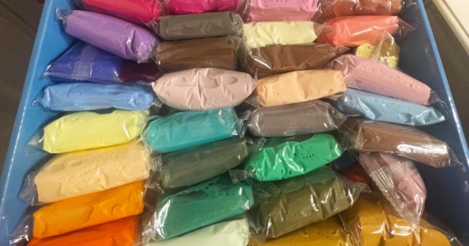 modeling clay in a box