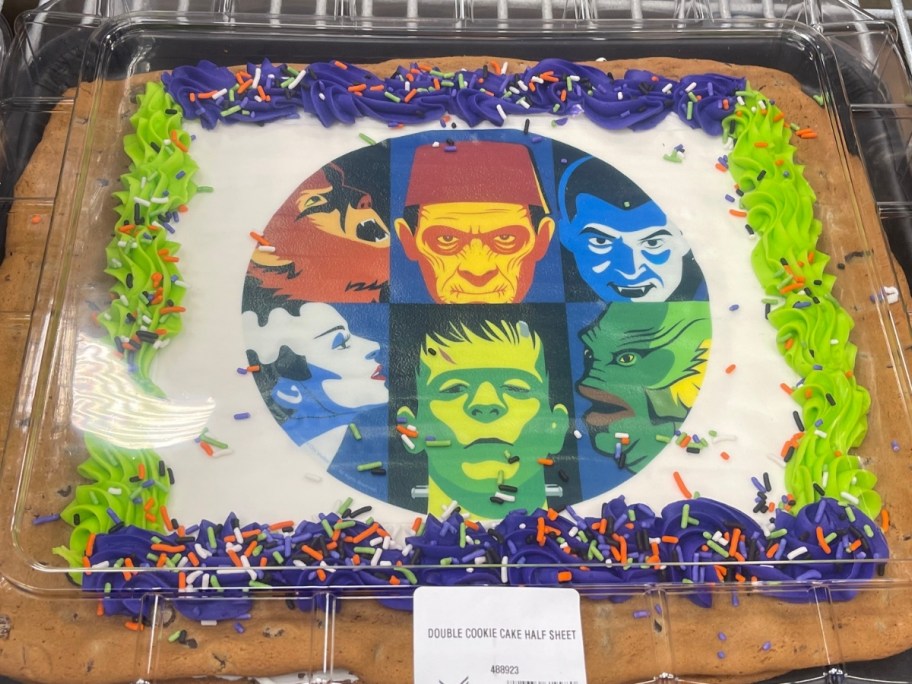 a 1/2 sheet double chocolate chip cookie cake