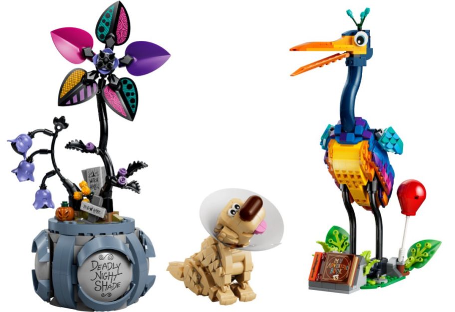 stock images of disney lego sets assembled side by side