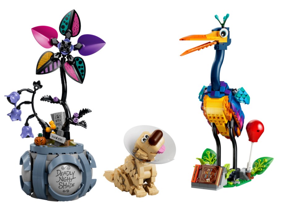 stock images of disney lego sets assembled side by side