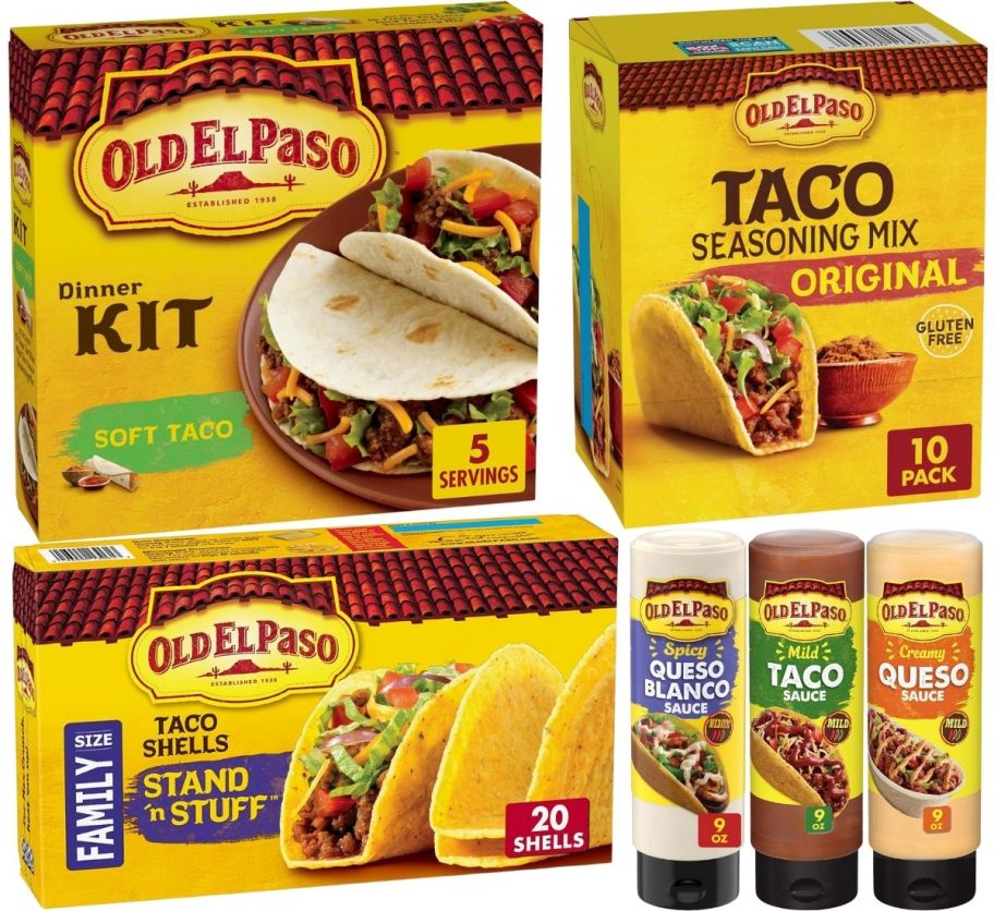 pld el paso taco sauces, seasoning and shells