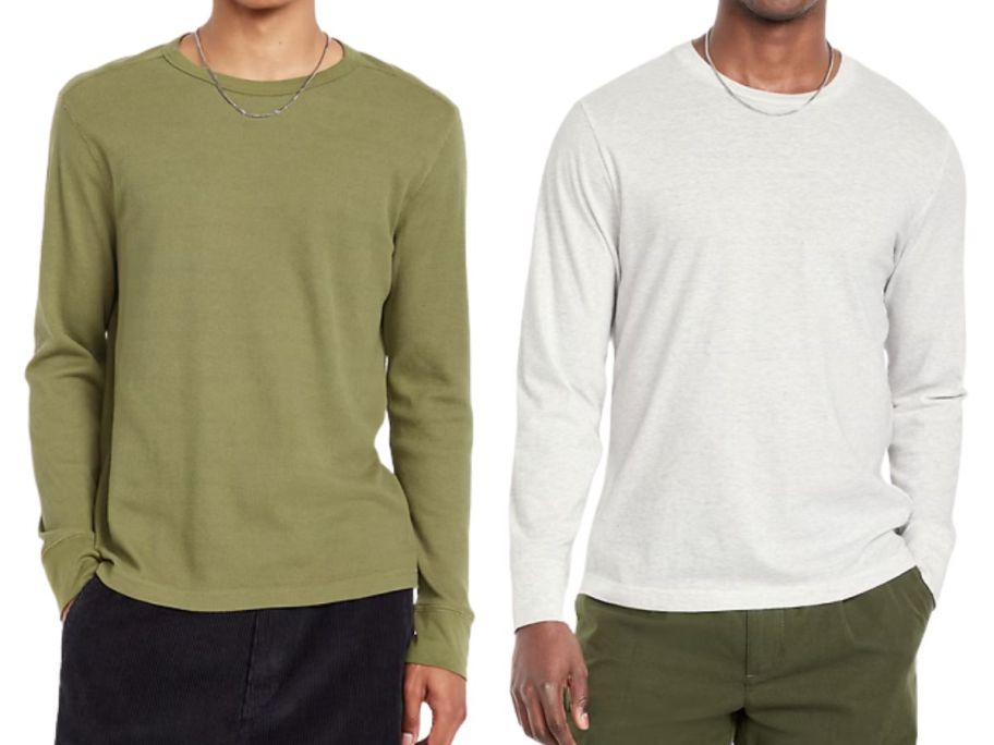 two men wearing old navy tees