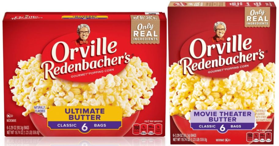 2 boxes of Orville Redenbacher's popcorn