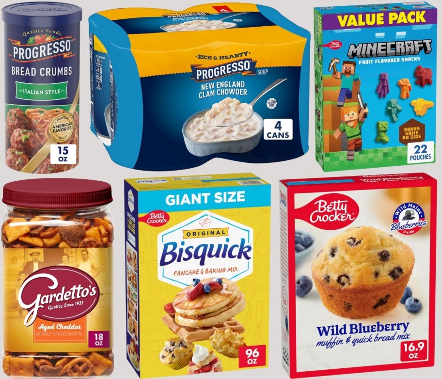 various packaged foods