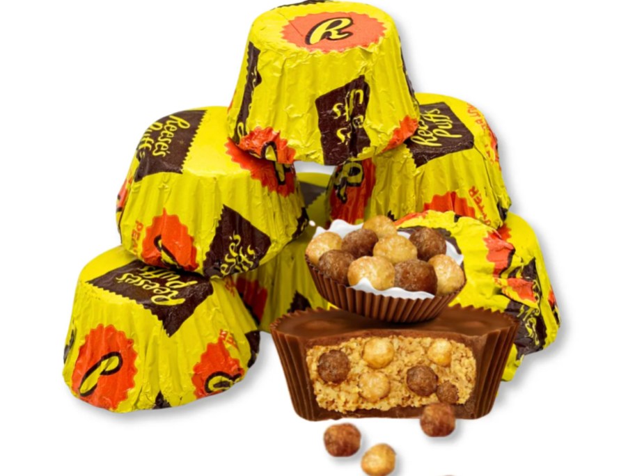 yellow peanut butter cups with cereal