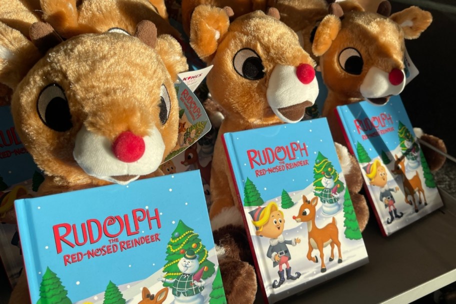 rudolph plush and book
