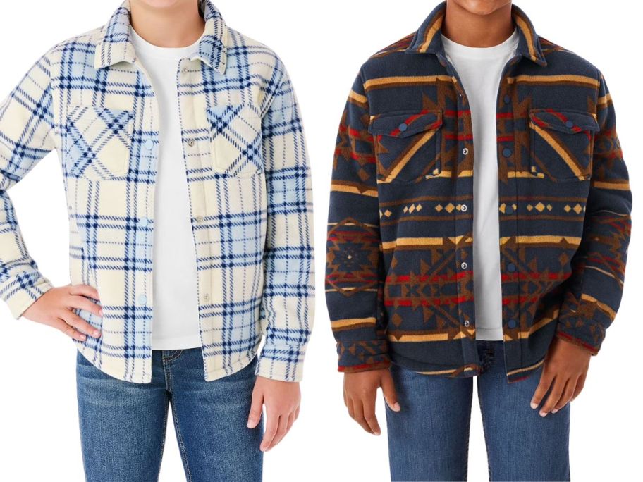 two kids wearing shackets