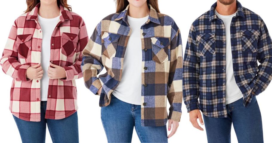 women and a man wearing shackets