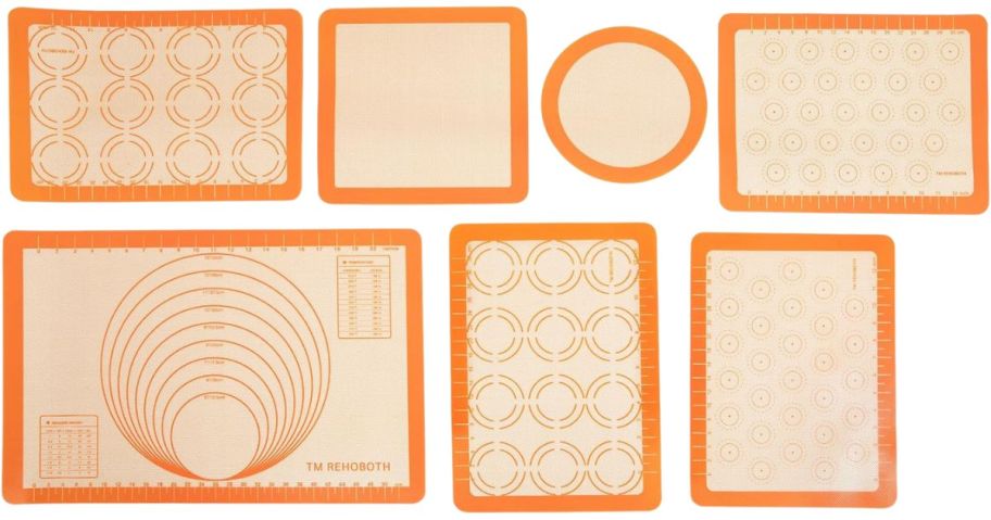 seven silicone baking mats