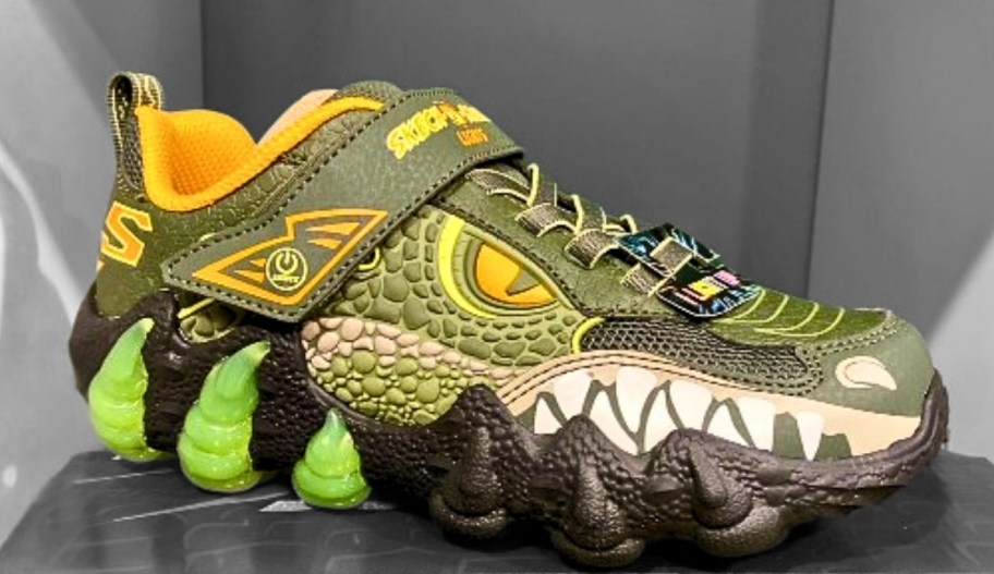 boys dinosaur themed light up sneaker