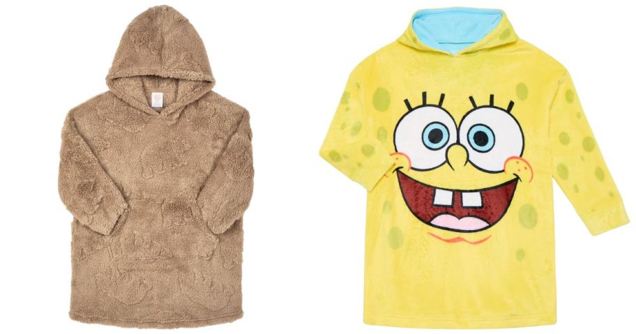 two kids hooded blankets