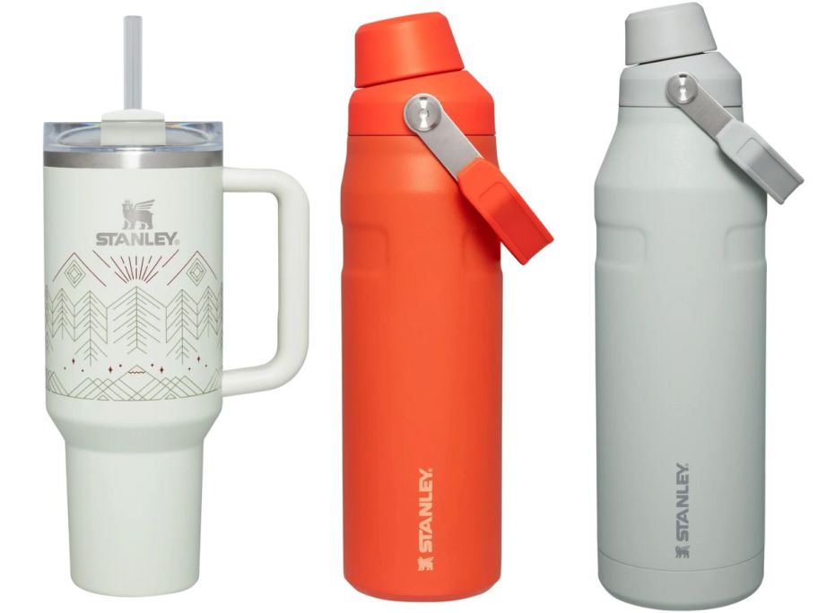 three stanley tumblers