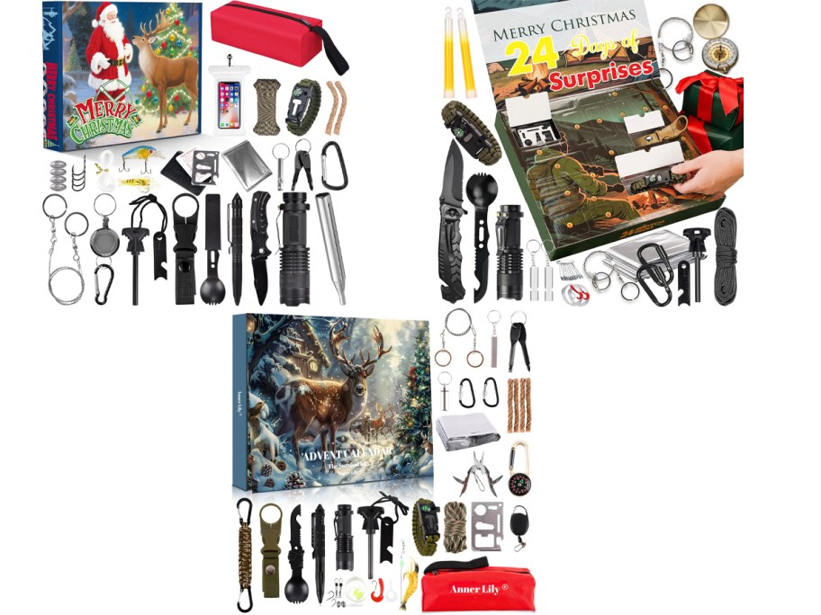 three survival advent calendar sets 