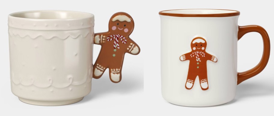 white gingerbread man mugs