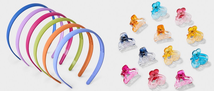 colorful hairband and clips 