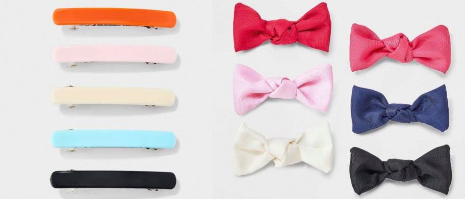 colorful hair clips and bows 