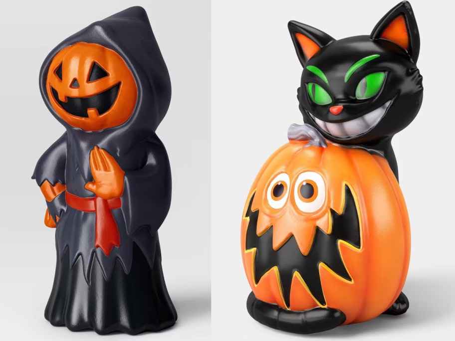 grim reaper and cat blow molds 