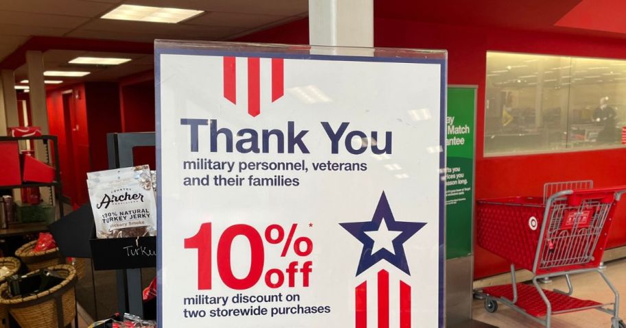 target military discount sign in store