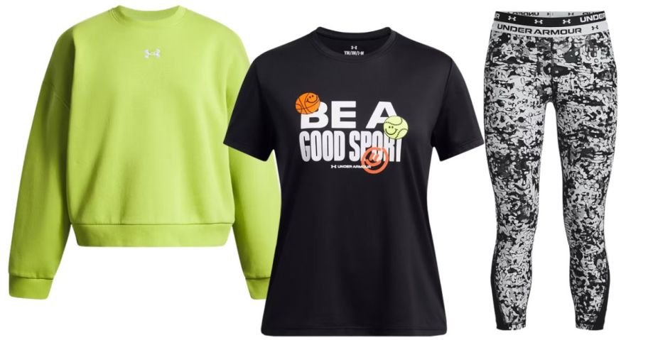 three under armour girls clothing pieces