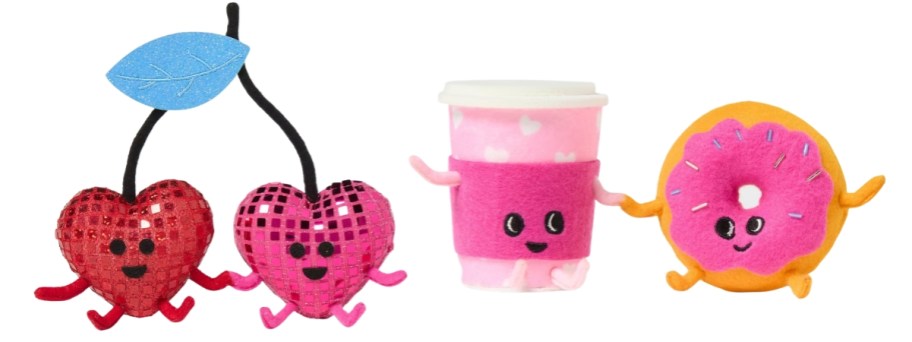 felt cherry duo and felt coffee cup and donut