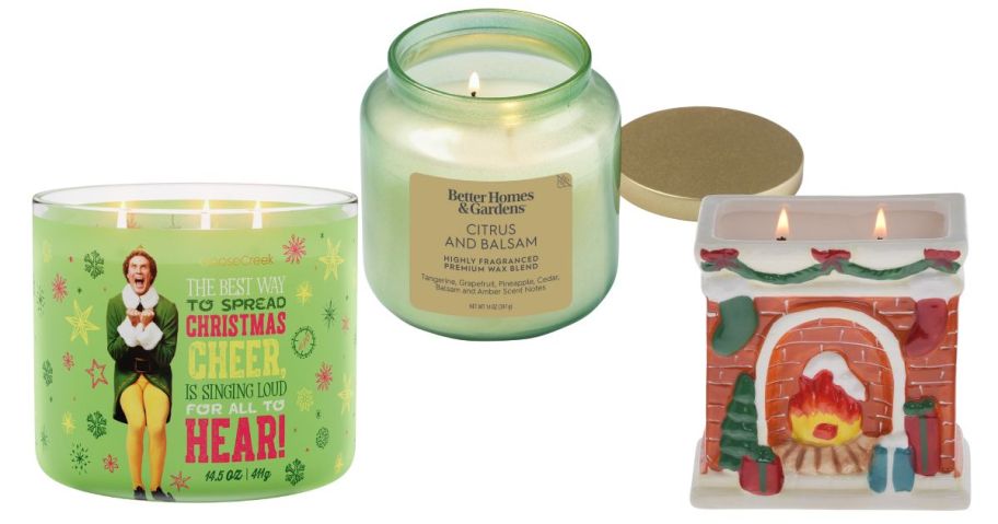 three christmas candles